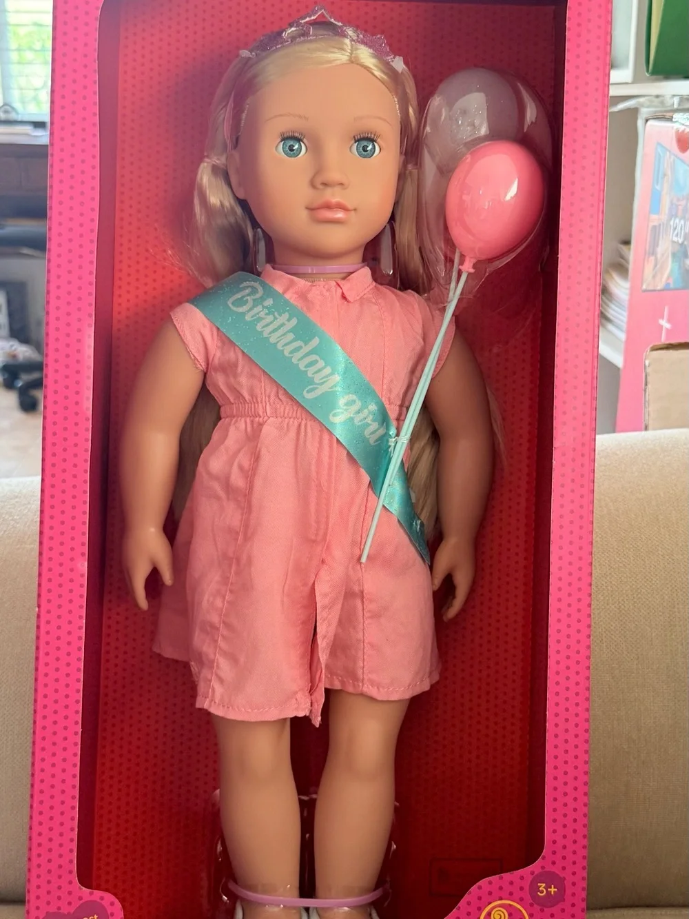 Our Generation 18” Birthday Girl Doll. Blonde hair and blue eyes. New in box